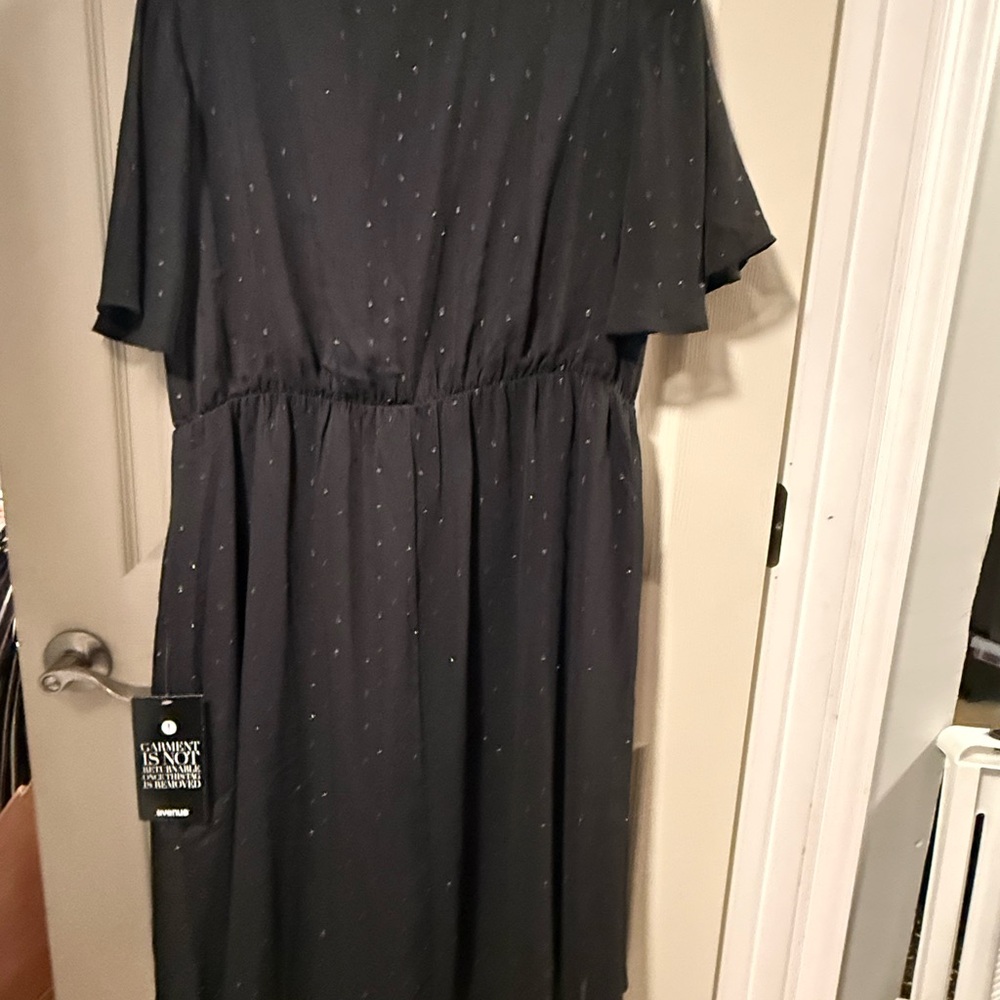 Avenue Black Sparkle Short Sleeve Women's Dress